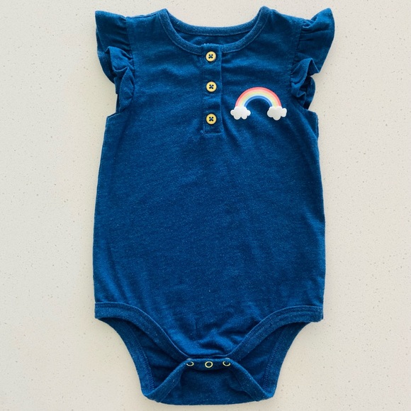 Cat & Jack Rainbow Romper with Ruffle Sleeve Size 12 Months - Picture 2 of 6